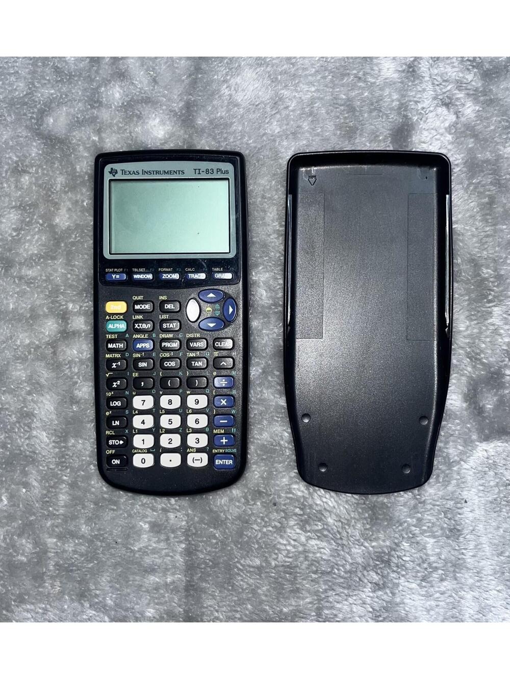 Texas Instruments TI-83 Plus Graphing Calculator Black w/ Slide Cover Works